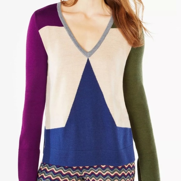 BCBGMaxAzria Patty Colorblock Wool Sweater Size XS - Picture 2 of 10